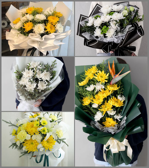 山东莱芜莱城区苗山镇上郭家沟村白事花束代送